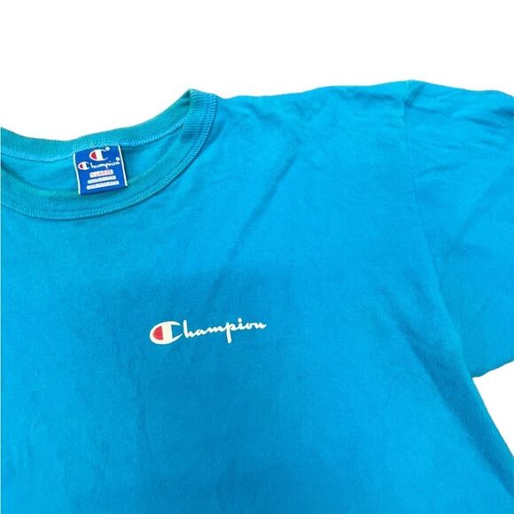 Lady’s 90s minimalist Champion blue T-shirt size XL - Picture 3 of 4